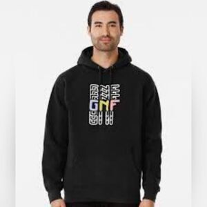 black GeorgeNotFound GNF logo hoodie